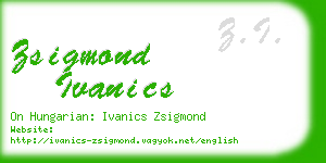 zsigmond ivanics business card